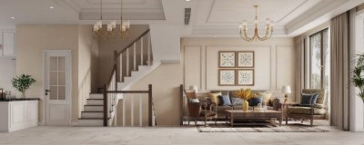 美式客餐厅3D模型下载